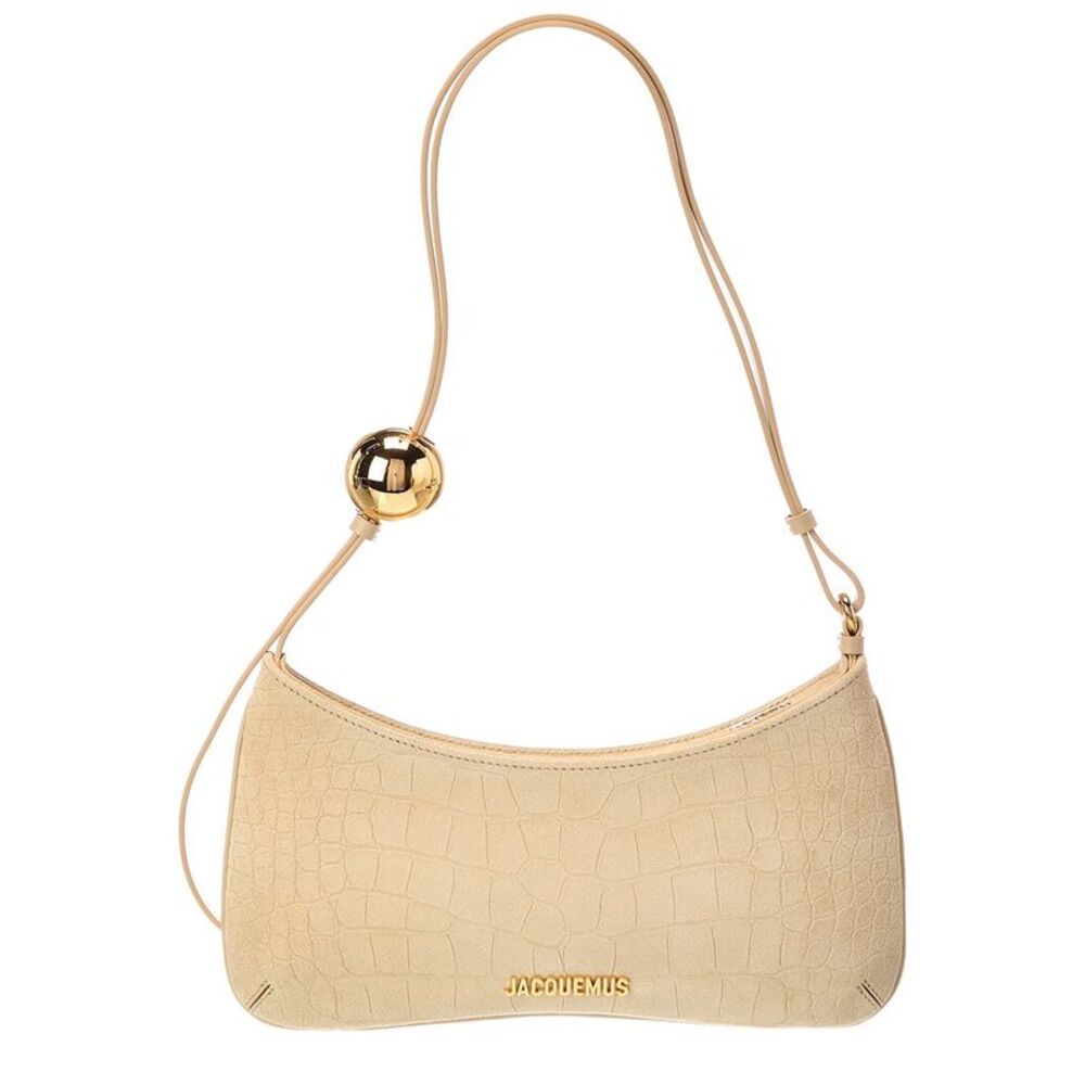 Jacquemus Bamabino Large Suede Shoulder Bag, Beige - Picture 2 of 4